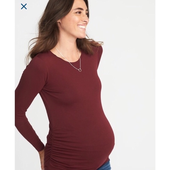 Old Navy Tops - Maroon Old Navy Maternity Long Sleeve sz Lg NWT
